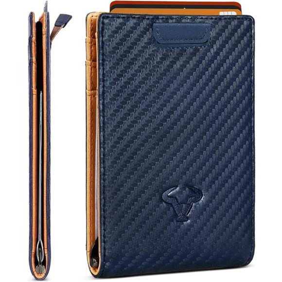 Slim Wallet Front Pocket, Money Clip Minimal Bifold Wallet For Men 10 Cards